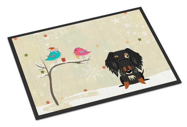 BB2600JMAT Christmas Presents Between Friends Wire Haired Dachshund Dapple Indoor or Outdoor Mat, 24 x 0.25 x 36 in.