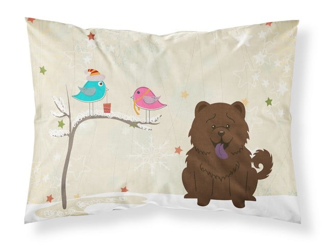 BB2613PILLOWCASE Christmas Presents Between Friends Chow Chow Chocolate Fabric Standard Pillowcase, 20.5 x 0.25 x 30 in.