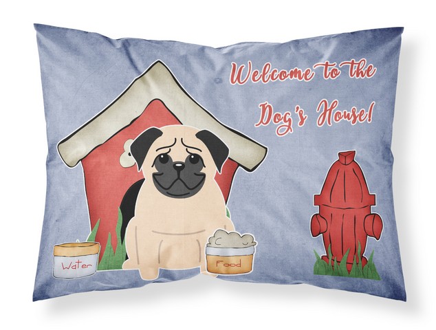 Dog House Collection Pug Fawn Fabric Standard Pillowcase