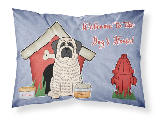 Dog House Collection Mastiff Brindle White Fabric Standard Pillowcase