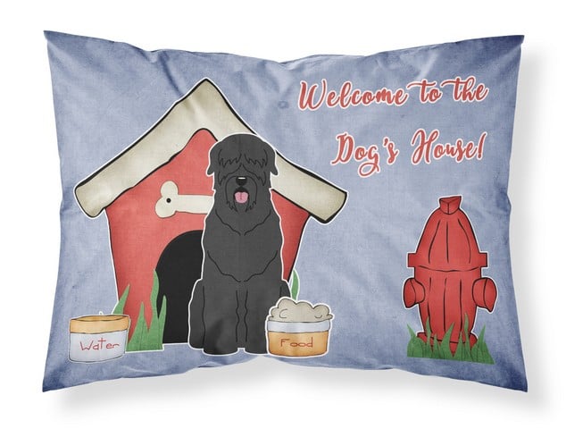 BB2780PILLOWCASE Dog House Collection Black Russian Terrier Fabric Standard Pillowcase, 20.5 x 0.25 x 30 in.