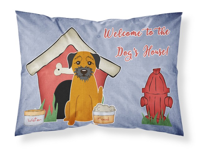 BB2793PILLOWCASE Dog House Collection Border Terrier Fabric Standard Pillowcase, 20.5 x 0.25 x 30 in.
