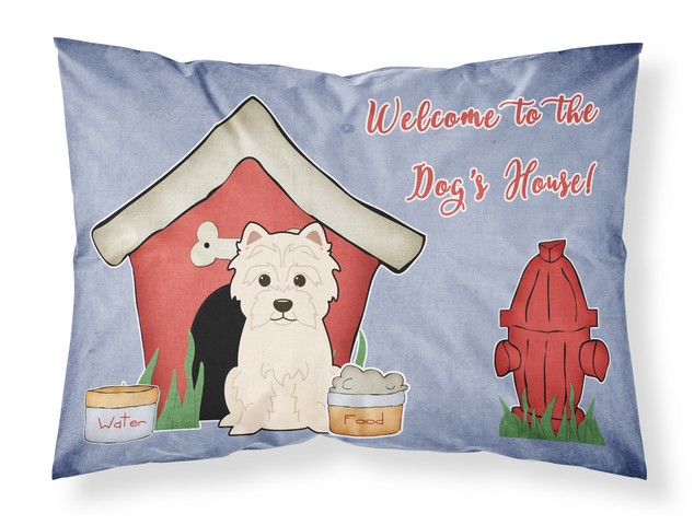 BB2796PILLOWCASE Dog House Collection Westie Fabric Standard Pillowcase, 20.5 x 0.25 x 30 in.
