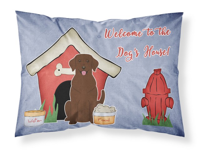 Dog House Collection Chocolate Labrador Fabric Standard Pillowcase