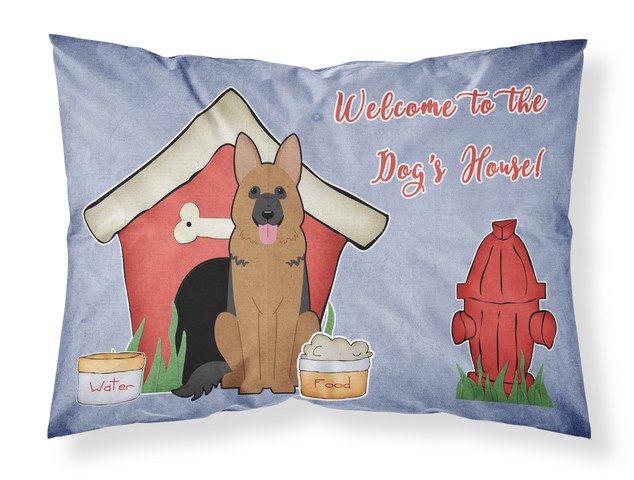 BB2821PILLOWCASE Dog House Collection German Shepherd Fabric Standard Pillowcase, 20.5 x 0.25 x 30 in.