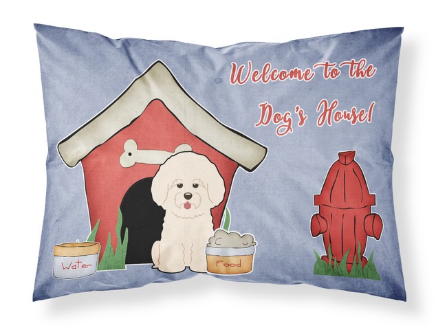BB2829PILLOWCASE Dog House Collection Bichon Frise Fabric Standard Pillowcase, 20.5 x 0.25 x 30 in.