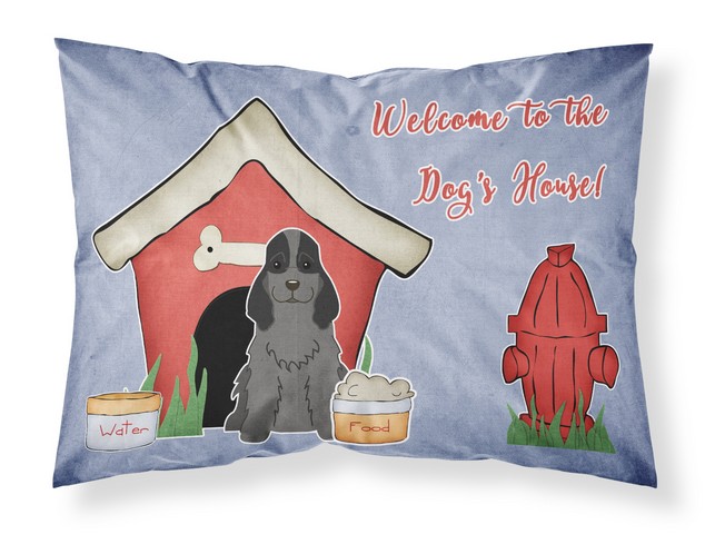 Dog House Collection Cocker Spaniel Black Fabric Standard Pillowcase