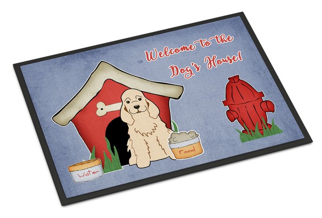 Dog House Collection Cocker Spaniel Buff Indoor or Outdoor Mat