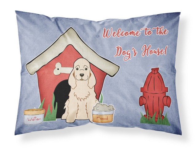 BB2848PILLOWCASE Dog House Collection Cocker Spaniel Buff Fabric Standard Pillowcase, 20.5 x 0.25 x 30 in.