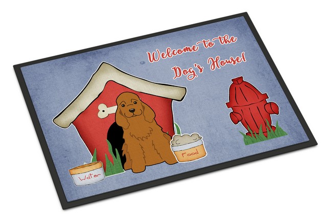 Dog House Collection Cocker Spaniel Red Indoor or Outdoor Mat