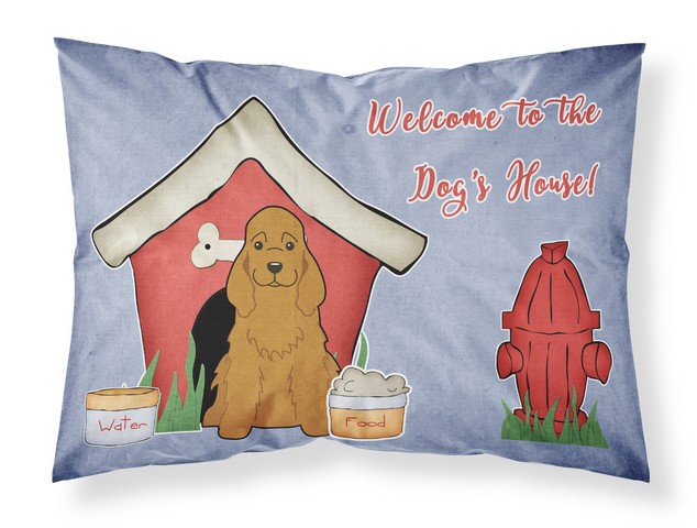 Dog House Collection Cocker Spaniel Red Fabric Standard Pillowcase