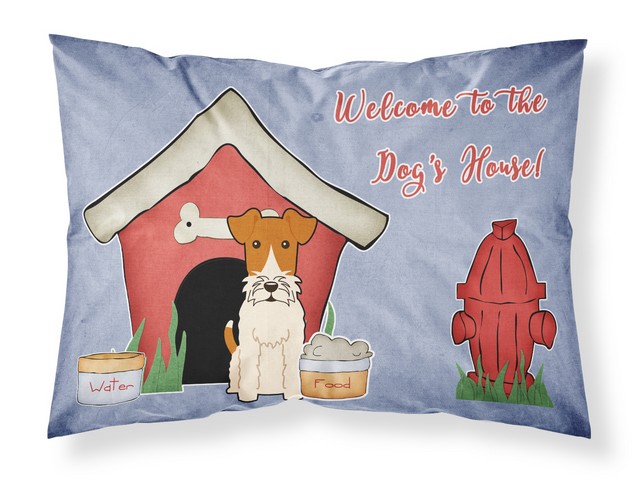 BB2855PILLOWCASE Dog House Collection Wire Fox Terrier Fabric Standard Pillowcase, 20.5 x 0.25 x 30 in.