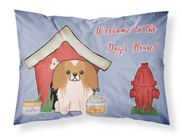 BB2857PILLOWCASE Dog House Collection Pekingnese Red White Fabric Standard Pillowcase, 20.5 x 0.25 x 30 in.