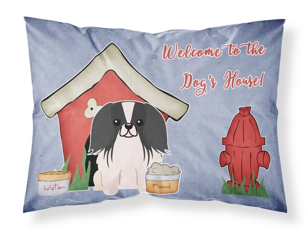 Dog House Collection Pekingnese Black White Fabric Standard Pillowcase