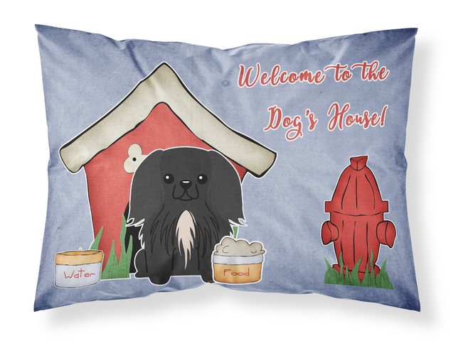 Dog House Collection Pekingnese Black Fabric Standard Pillowcase