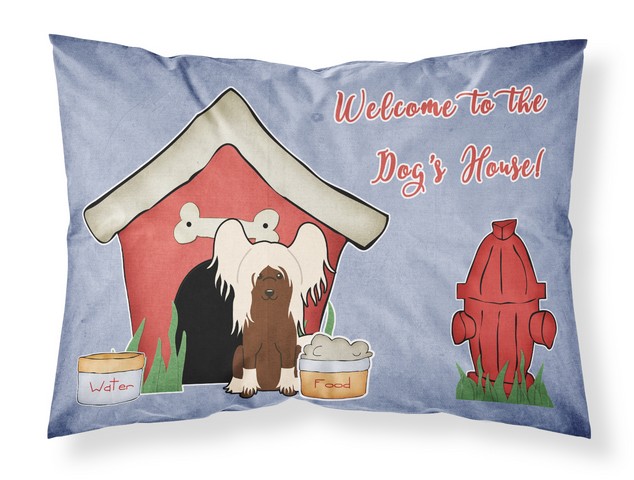 Dog House Collection Chinese Crested Cream Fabric Standard Pillowcase