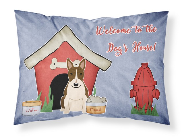 Dog House Collection Bull Terrier Dark Brindle Fabric Standard Pillowcase
