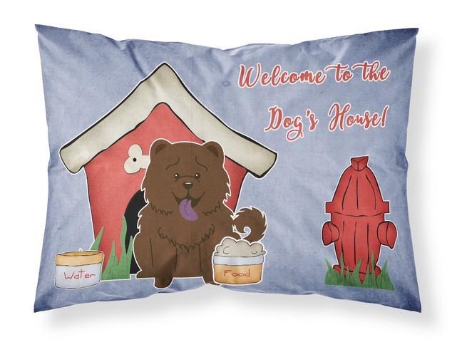 BB2895PILLOWCASE Dog House Collection Chow Chow Chocolate Fabric Standard Pillowcase, 20.5 x 0.25 x 30 in.