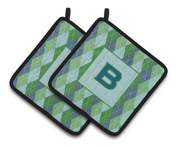 Monogram - Initial B Blue Argoyle Pair of Pot Holders