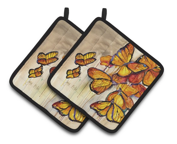Butterflies Pair of Pot Holders 7.5 x 3 x 7.5 in.