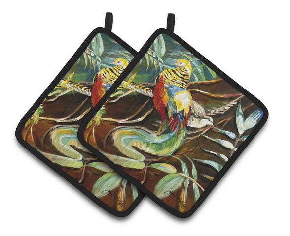 Mandarin Pheasant Pair of Pot Holders