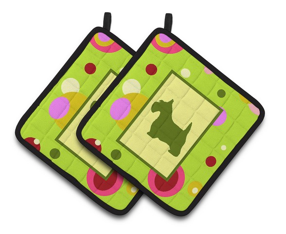 Scottish Terrier Pair of Pot Holders 7.5 x 3 x 7.5 in.