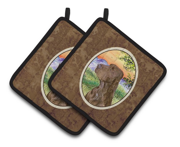 Picture of Carolines Treasures SS1017PTHD Field Spaniel Pair of Pot Holders, 7.5 x 3 x 7.5 in.