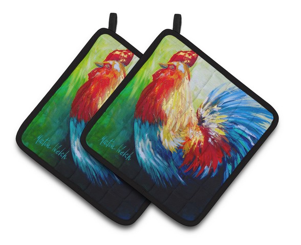 Rooster Chief Big Feathers Pair of Pot Holders, 7.5 x 3 x 7.5 in.
