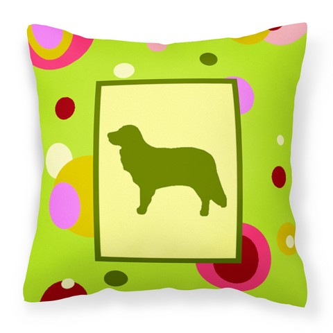 Lime Green Dots Nova Scotia Duck Toller Fabric Decorative Pillow