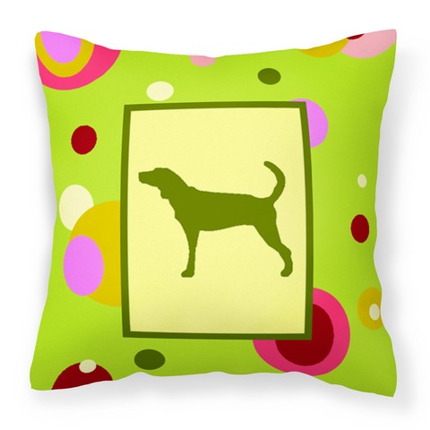Lime Green Dots Plott Hound Fabric Decorative Pillow