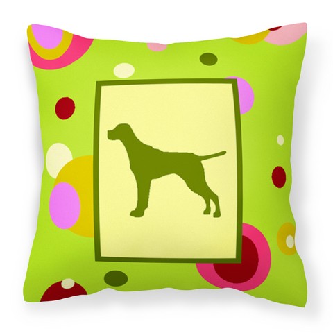 Lime Green Dots Pointer Fabric Decorative Pillow