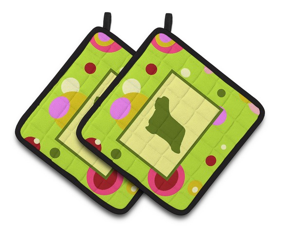 Bearded Collie Pair of Pot Holders - 7.5 x 3 x 7.5 in.