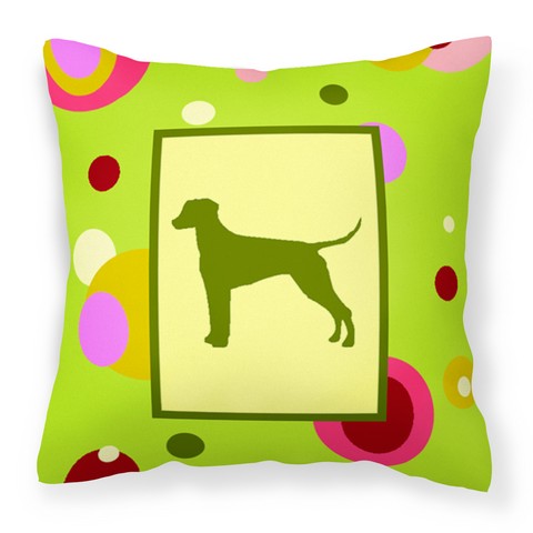 Lime Green Dots Dalmatian Fabric Decorative Pillow