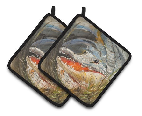 Alligator Pair of Pot Holders 7.5 x 3 x 7.5 in.