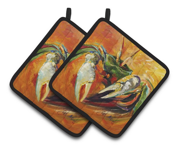 Small Orange Crab Pair of Pot Holders