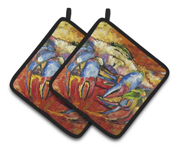 JMK1252PTHD Red Crab Pair of Pot Holders, 7.5 x 3 x 7.5 in.