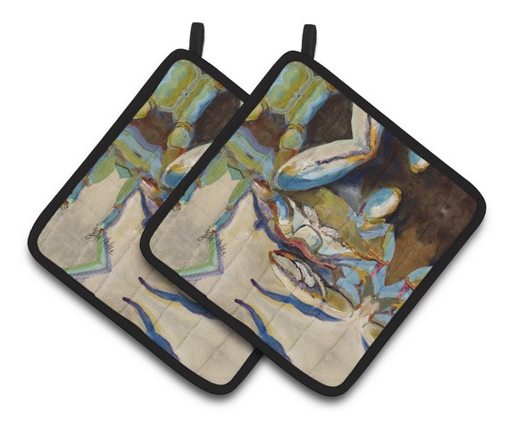 Three Big Claw Crab Pair of Pot Holders