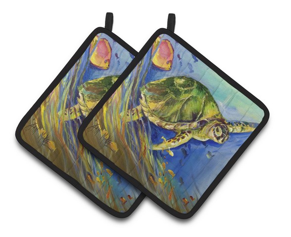 Loggerhead Sea Turtle Pair of Pot Holders