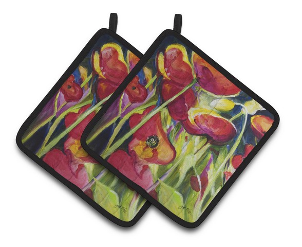 Poppies Pair of Pot Holders
