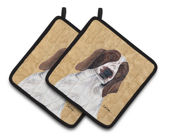 Picture of Carolines Treasures SC9131PTHD Springer Spaniel Wipe Your Paws Pair of Pot Holders, 7.5 x 3 x 7.5 in.