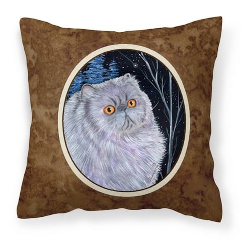 Starry Night Cat - Persian Fabric Decorative Pillow - 14 x 3 x 14 in.