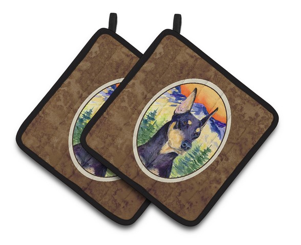 Picture of Carolines Treasures SS8658PTHD Doberman Pair of Pot Holders, 7.5 x 3 x 7.5 in.