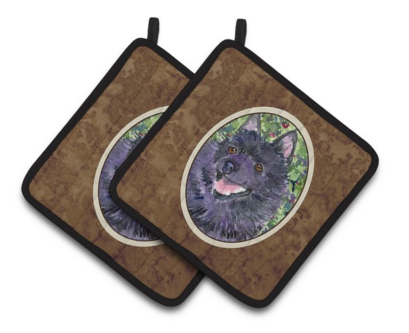 Picture of Carolines Treasures SS8822PTHD Schipperke Pair of Pot Holders, 7.5 x 3 x 7.5 in.