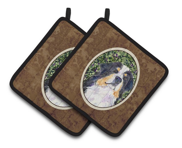 Picture of Carolines Treasures SS8830PTHD Bernese Mountain Dog Pair of Pot Holders, 7.5 x 3 x 7.5 in.
