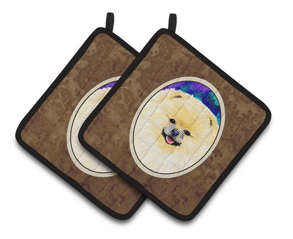 Picture of Carolines Treasures SS8997PTHD Pomeranian Pair of Pot Holders, 7.5 x 3 x 7.5 in.