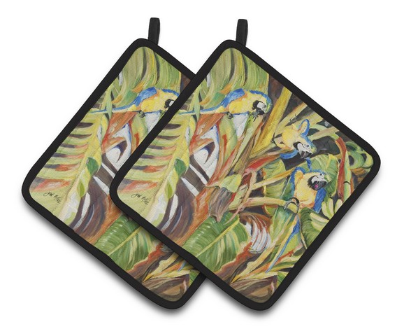 Parrots Pair of Pot Holders
