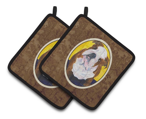 Picture of Carolines Treasures SS8415PTHD English Bulldog Pair of Pot Holders, 7.5 x 3 x 7.5 in.