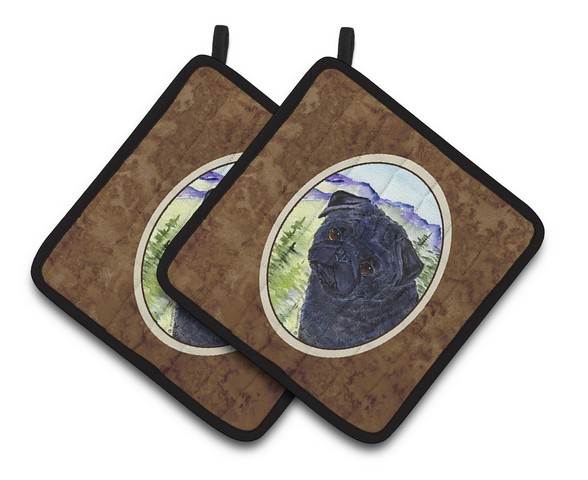 Picture of Carolines Treasures SS8420PTHD Pug Pair of Pot Holders, 7.5 x 3 x 7.5 in.