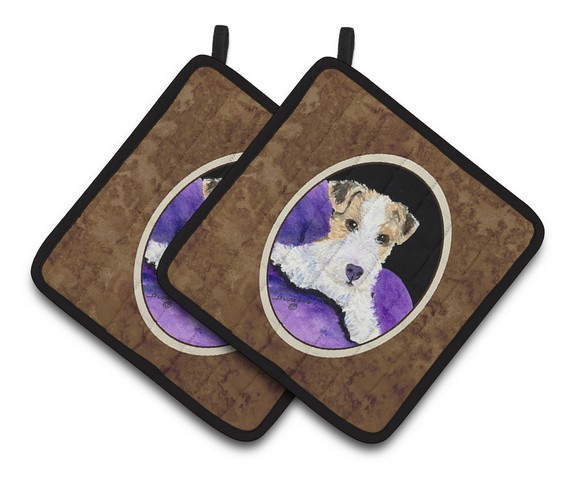 Picture of Carolines Treasures SS8971PTHD Fox Terrier Pair of Pot Holders, 7.5 x 3 x 7.5 in.