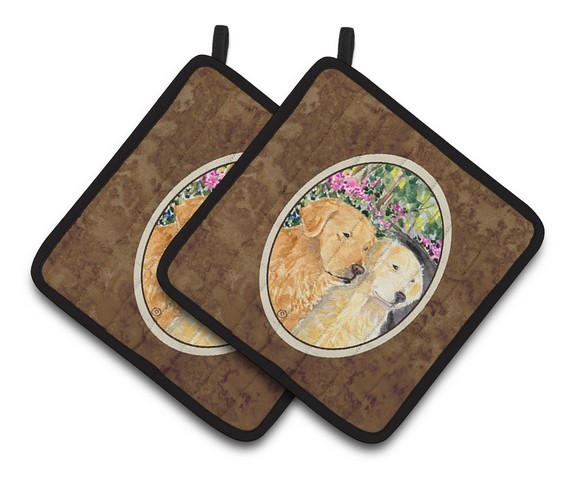Picture of Carolines Treasures SS8974PTHD Golden Retriever Pair of Pot Holders, 7.5 x 3 x 7.5 in.